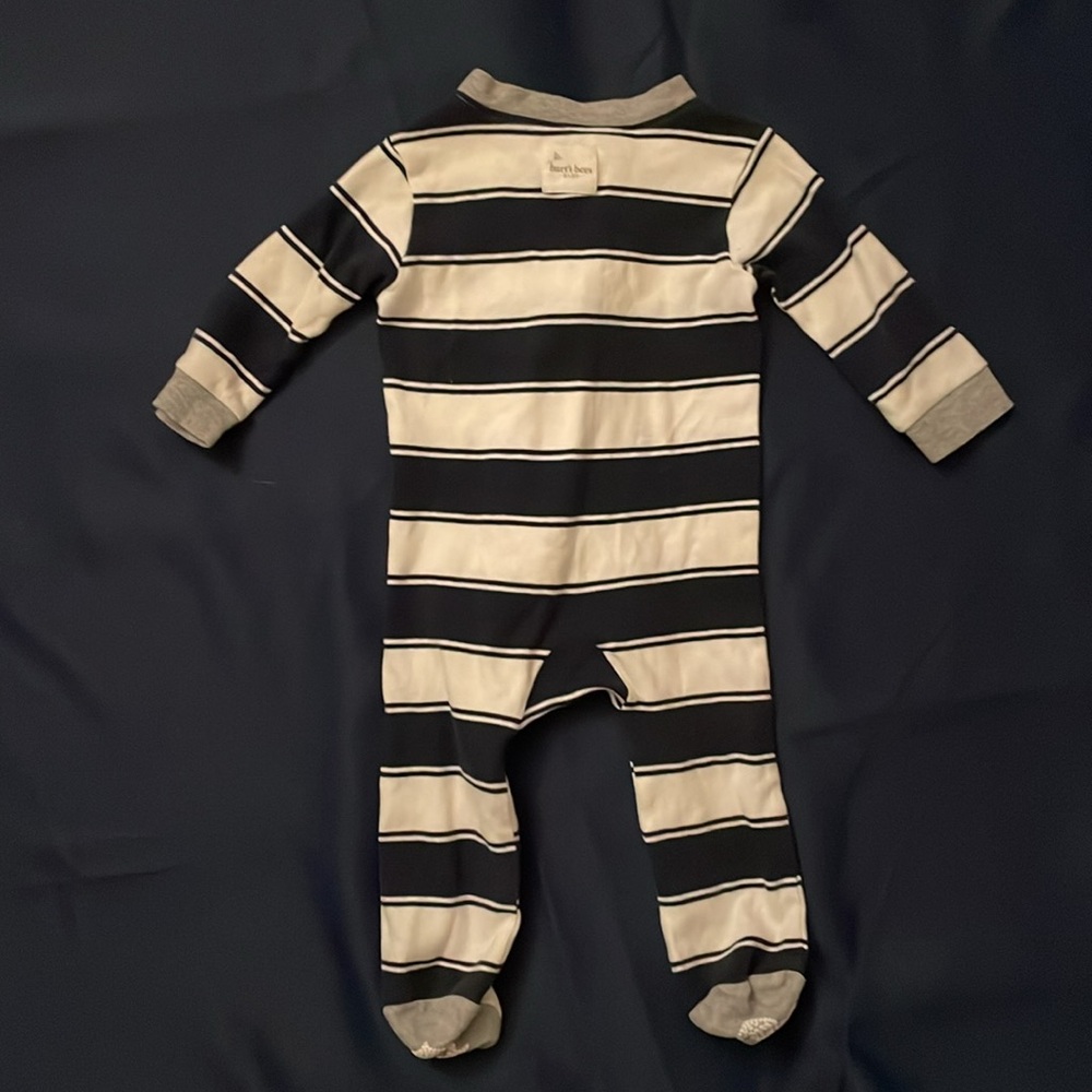 Rugby Stripe Organic Cotton Loose Fit Footed Sleep & Play - Picture 3 of 4